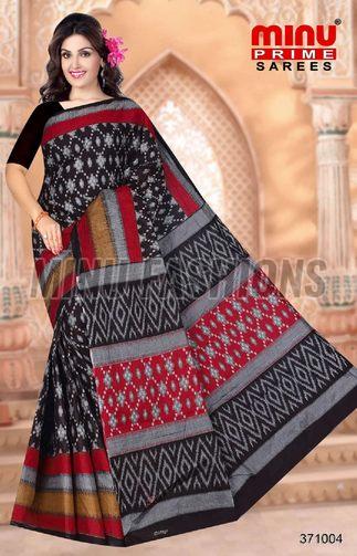 Black Diamond Printed Cotton Saree