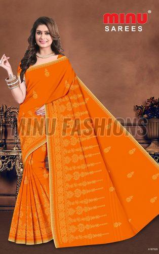 Chikankari Embroidered Cotton Saree