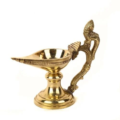 Antique Brass Pooja Diya With Handle