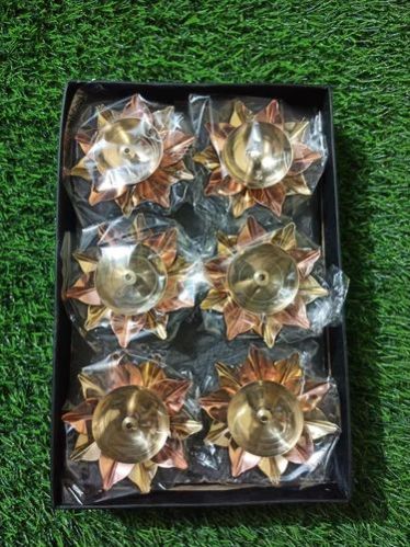 Brass Lotus Diya Set Of 6