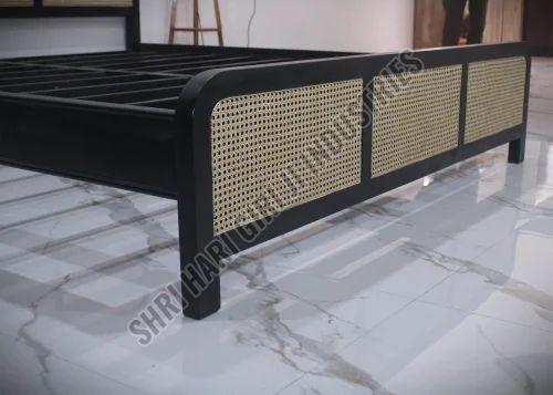 Wooden Rattan Canning King Size Double Bed