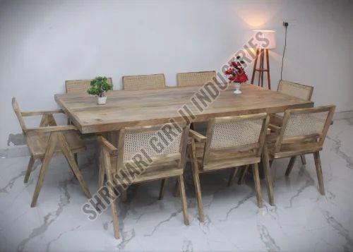 Wooden 8 Seater Dining Table Set With Chairs