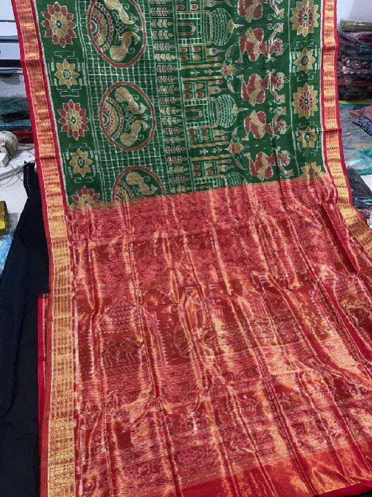 Ladies Multicolor Printed Sambalpuri Tissue Silk Saree