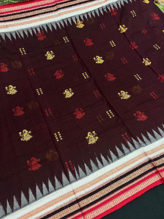 Ladies Multicolor Sambalpuri Handloom Cotton Saree