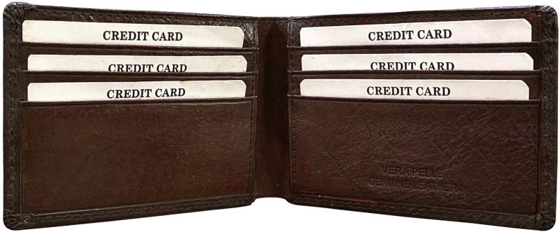 Mens Antique Buffalo Crackle Leather Bifold Wallet