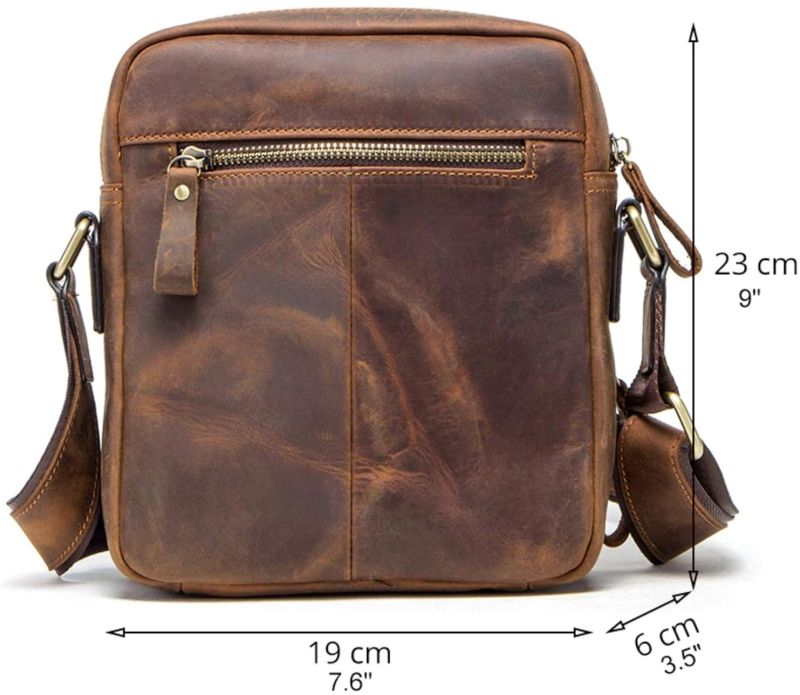 Cow Hunter Leather Messenger Crossbody Bag