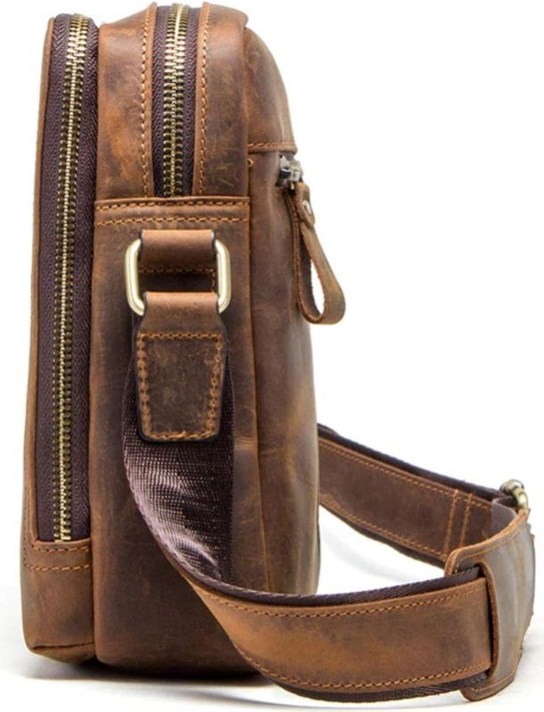 Cow Hunter Leather Messenger Crossbody Bag