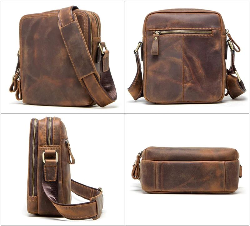 Cow Hunter Leather Messenger Crossbody Bag