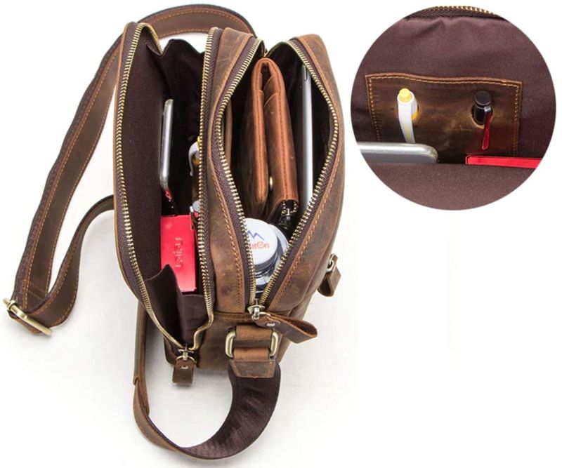 Cow Hunter Leather Messenger Crossbody Bag