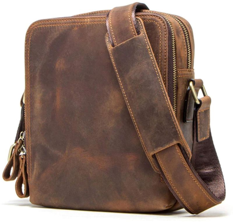 Cow Hunter Leather Messenger Crossbody Bag