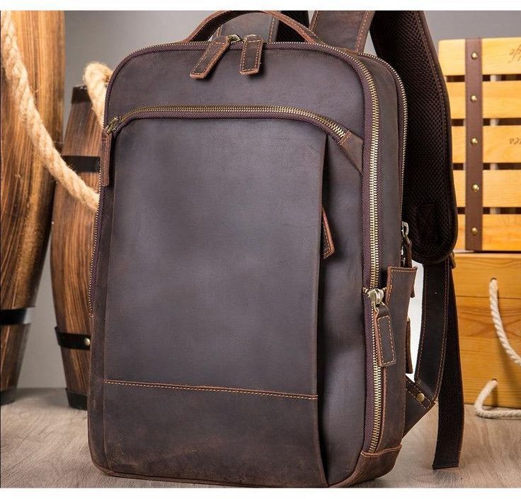 Genuine Cow Hunter Leather Laptop Backpack