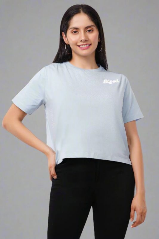 Ladies Blue Mood Round Neck T-Shirts