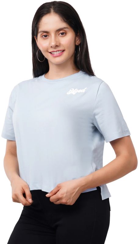 Ladies Blue Mood Round Neck T-Shirts