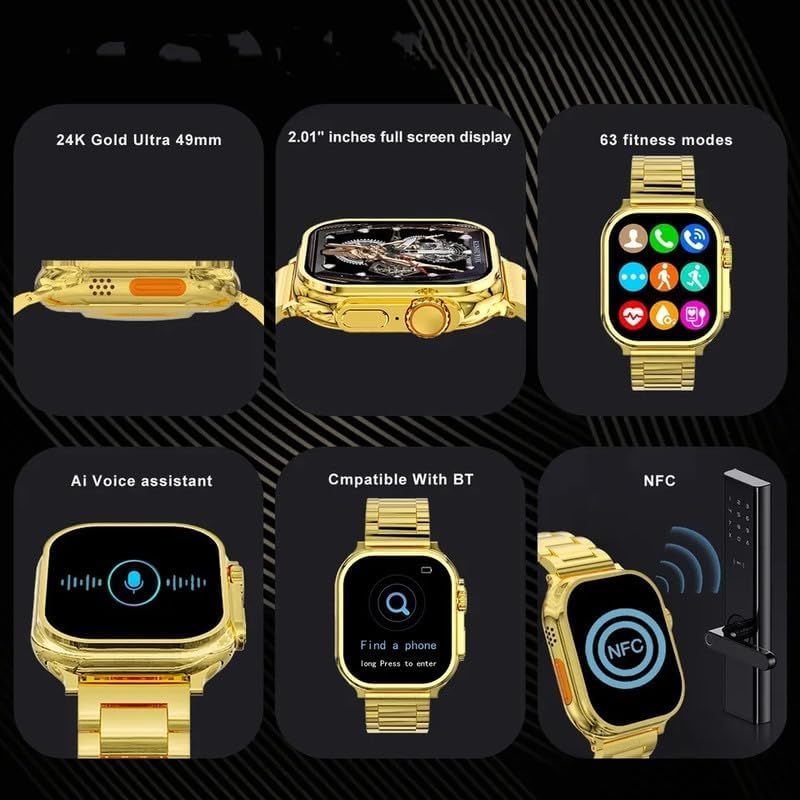 Ultra Smart Golden Watch 24K Gold Edition