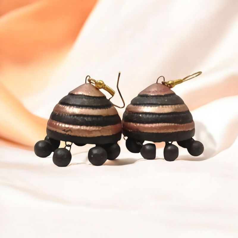 Light Weight Terracotta Jhumkas For Daily Fashion Festival Wearing