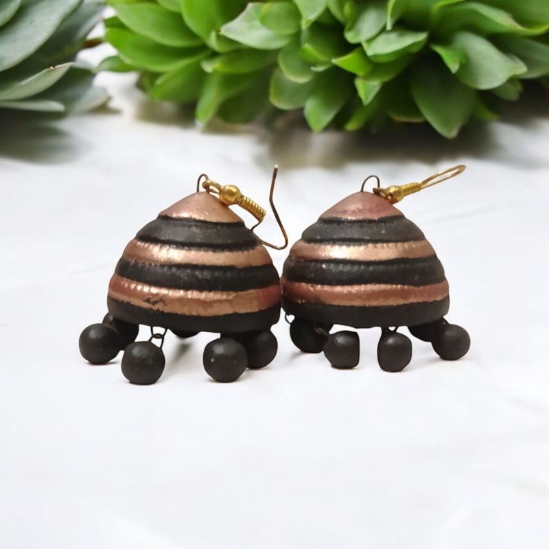 Light Weight Terracotta Jhumkas For Daily Fashion Festival Wearing