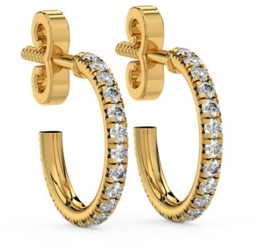 0.42 Ct Lab Grown Diamond ARC Hoops Earrings