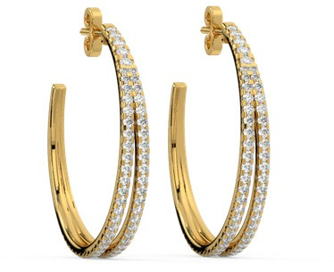 Double Hoop Lab Grown Diamond Earrings