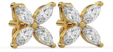 Marquise Flower Lab Grown Diamond Earrings