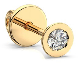 Round Lab Grown Diamond Bezel Earrings