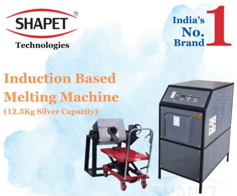 12.5kg Silver Melting Machine With Tilting Unit (Induction Based)