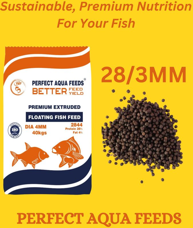 Perfect Aqua Feeds 28% Protein 3mm Floating Fish Feed (2843)