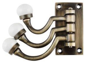 3 In 1 Antique Metal and Ceramic Wall Hooks