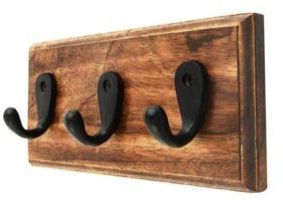 Black Iron Wooden Wall Hooks