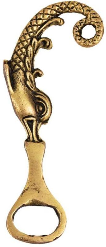 Brass Open Big Fish Twisted Tail Bottle