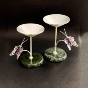 Butterfly Green Melakait Stone Bowl