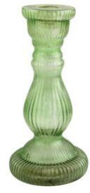 Green Pillar Glass Candle Holder