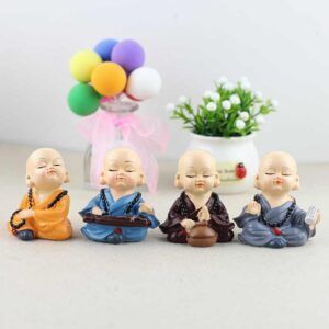 Meditating Buddha Figurine Set Of 4