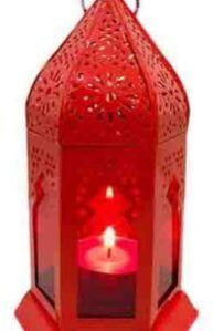 Metal Moroccan Lantern Lamp-red