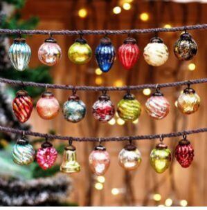 Multi-colour Small Cut Christmas Hanging Set Of 25