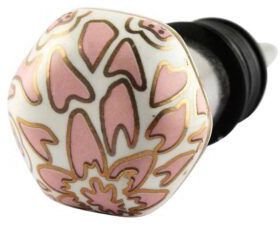 Pink Hexagon Small Ceramic Wine Stopper