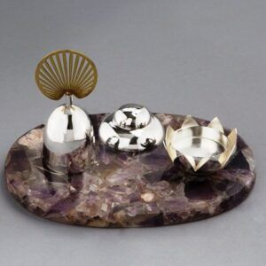 Pooja Thali On Amethyst Stone
