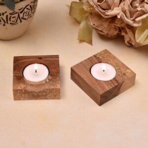 Rustic Tea Light Holder Made Of Wood