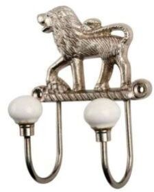 Silver Lion Iron Decorative Hooks