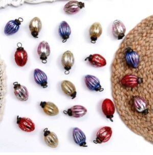 Tiny Small Cut Christmas Hanging In Multi-colour Set Of 25