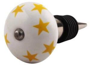 Yellow Star Ceramic Wine Stopper