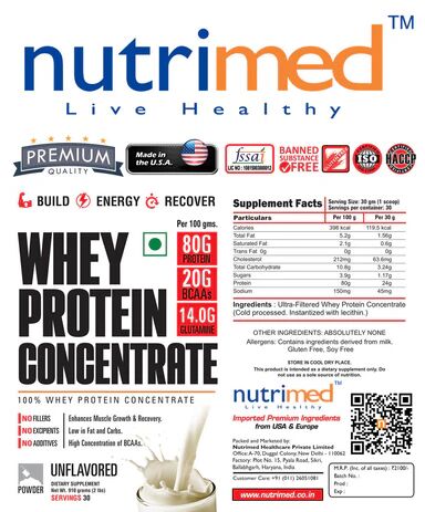 Nutrimed 100% Whey Protein Concentrate