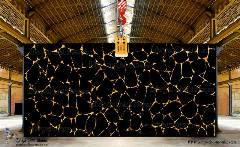 Black Obsidian Gold Slab