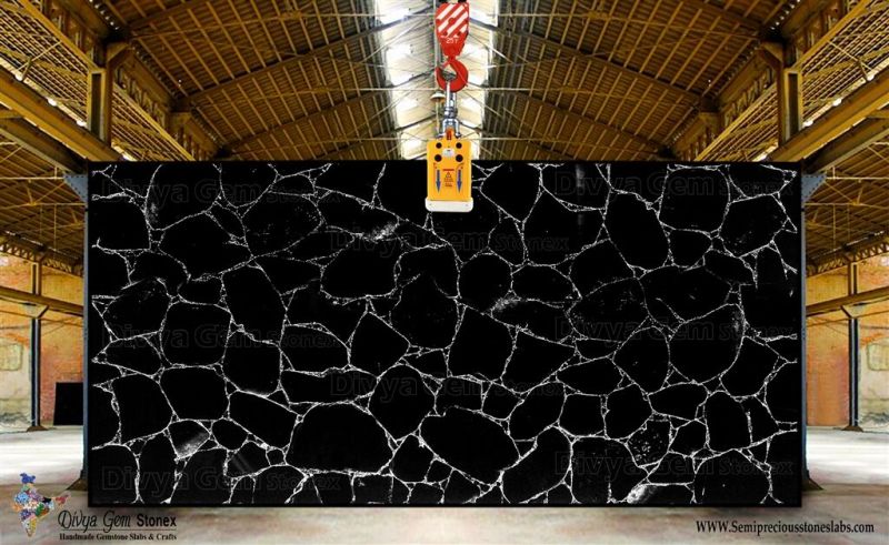 Black Obsidian Silver Slab