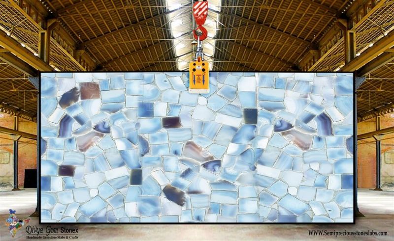 Bluelace Agate Silver Slab