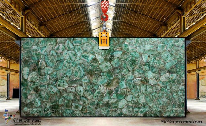 Emerald Fluorite Slab