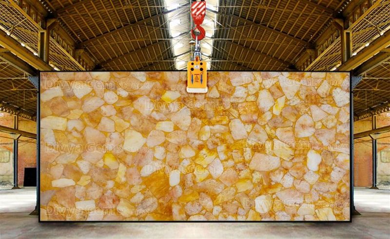 Golden Quartz With Gold Slab