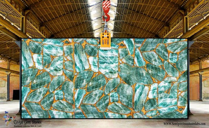 Green Quartz Gold Slab