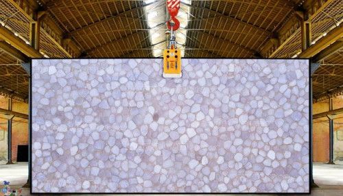 Rounded White Quartz Slab