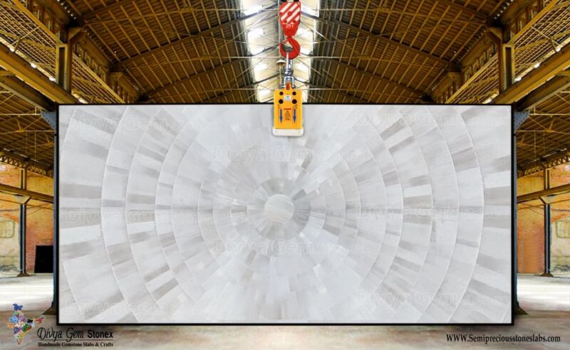 Selenite Sunburst Slab