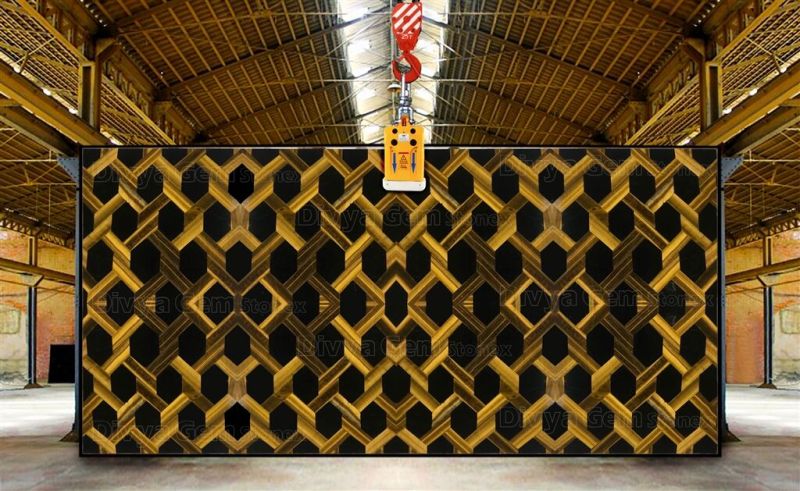 Tiger Eye Rope Pattern Black Jasper Slab